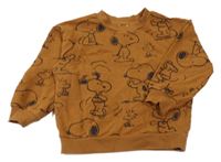 Hnedá oversize mikina so Snoopym H&M