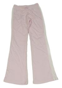 Světlerůžovo-bílé flare tepláky H&M