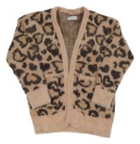 Staroružový chlpatý cardigan so srdiečkami Matalan