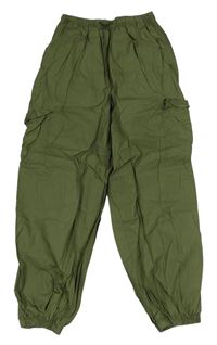 Khaki cargo cuff plátěné kalhoty Next 
