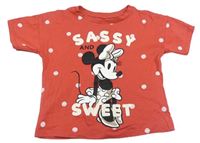 Jahodové bodkovaná é tričko s Minnie zn. George