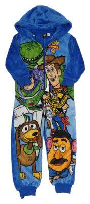 Modro-cobaltově modrá plyšová kombinéza s Toy Story a kapucí Disney