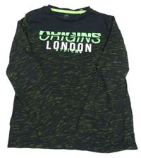 Čierno-zelené melírované tričko s nápismi zn. YIGGA