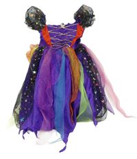 Kockovaným - Tmavofialovo-čierno-farebné šaty s hviezdičkami a flitrami TU