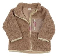 Staroružová huňatá podšitá bunda s vreckom H&M
