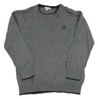 Tmavosivý melírovaný sveter s kytarami Vertbaudet