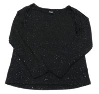 Čierne melírované trblietavé tričko YIGGA