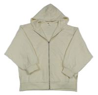 Smotanová prepínaci silnější ovesize mikina so srdiečkami a kapucňou M&S