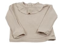 Světlepudrová rebrovaná mikina s volánikom George