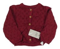 Nové - vínový ažurový prepínaci crop sveter George