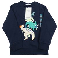Nové - tmavomodrá mikina s dinosaury M&S
