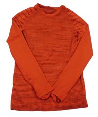 Červeno-vínové vzorované funkční sportovní triko 