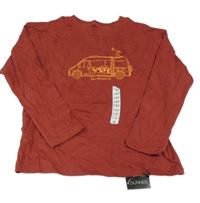 Nové - hrdzavé tričko s autobusom St. Bernard