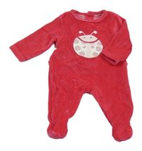 Malinový sametový overal s beruškou OBaïBi