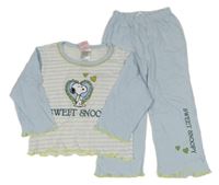 Bielo-svetlomodré pruhované pyžama so Snoopym PEANUTS