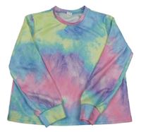 Farebná batikovaná crop mikina SHEIN