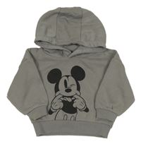 Tmavošedá oversize mikina s Mickey a kapucí PRIMARK