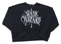 Čierna crop mikina s nápismi H&M