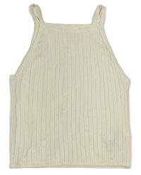 Smotanový rebrovaný pletený crop top zn. H&M