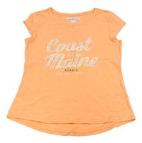 Neonově oranžové tričko s nápisem H&M