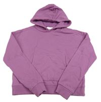 Fialová crop mikina s kapucňou C&A