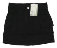 Nové - Černá riflová cargo sukně H&M