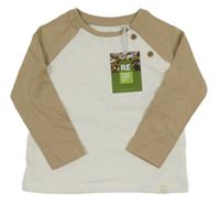 Nové - Bielo-béžové tričko