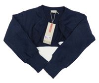 Nové - Tmavomodré trblietavé svetrové bolerko Name it