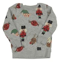 Sivá melírovaná mikina s obrázkami George