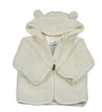 Smotanová chlpatá podšitá prepínaci mikina s kapucňou Topomini