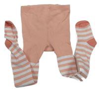 Růžovo-bílé pruhované punčocháče Impidimpi