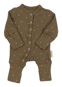 Hnědý žebrovaný overal s hvězdami Kiabi