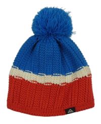 Modro-červeno-smetanová pletená funkční čepice s bambulí McKinley