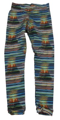 Farebné pruhované legíny