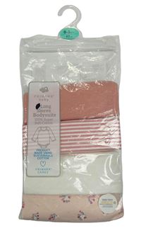 Nové - 4x body - starorůžové + starorůžovo-bílé pruhované + smetanové + růžové kvetované Primark