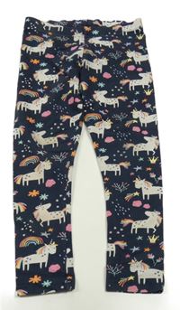 Tmavomodré legíny s jednorožci Next