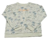 Svetlosivá mikina s palmami a sufrmi Kiabi