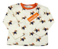 Nové - Smotanové tričko so psy John Lewis