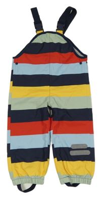 Barevné pruhované šusťákové podšité laclové kalhoty Topomini