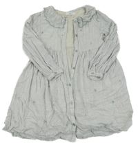 Světlešedé melírované propínací šaty s výšivkami květin Primark