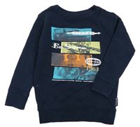 Tmavomodrá mikina s potlačou Ben Sherman