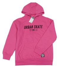 Nové - Tmavorůžová mikina s nápisem a kapucí Primark