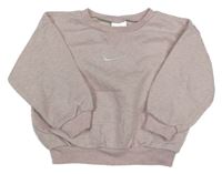 Růžová melírovaná mikina s logem Nike