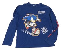 Tmavomodré tričko so Sonicem