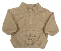Hnedá huňatá zateplená mikina s Púem Primark