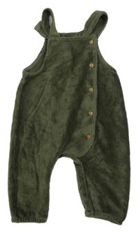 Khaki rebrované zamatové na traké tepláky Topomini
