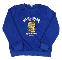 Modrá mikina s hamburgerem