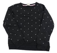 Čierna vzorovaná mikina so srdiečkami H&M