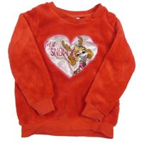 Červená plyšová mikina s Tlapkovou patrolou Nickelodeon