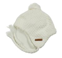 Biela pletená podšitá čapica s logom a brmbolcom wedze